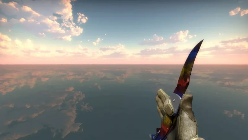 Нож фальшион мраморный градиент