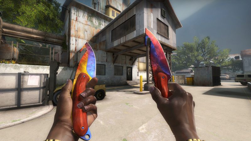 Нож с крюком Marble Fade (Мраморный градиент)